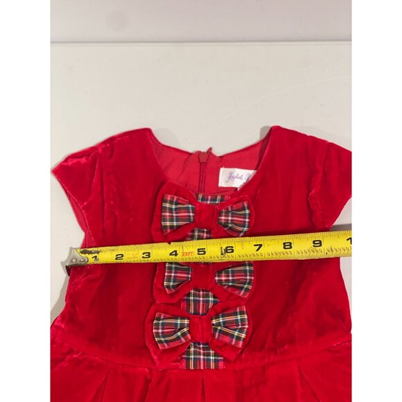 Rachel Riley Girls Red Velvet Dress With Plaid Bow Detail Size 3Y $155 - Picture 12 of 13